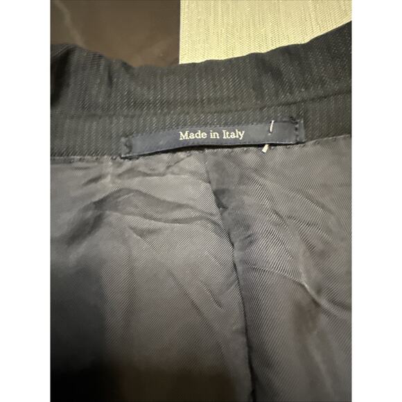 Ermenegildo Zegna 44R Blazer Sport Coat Black Pinstripe Wool Men 2 Button Italy - Picture 2 of 16